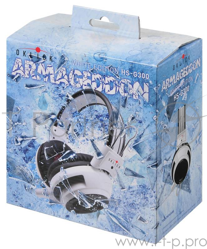 Наушники и микрофоны Oklick HS-G300 белый/черный {2.5м мониторы оголовье (AH-V1W)} 361558