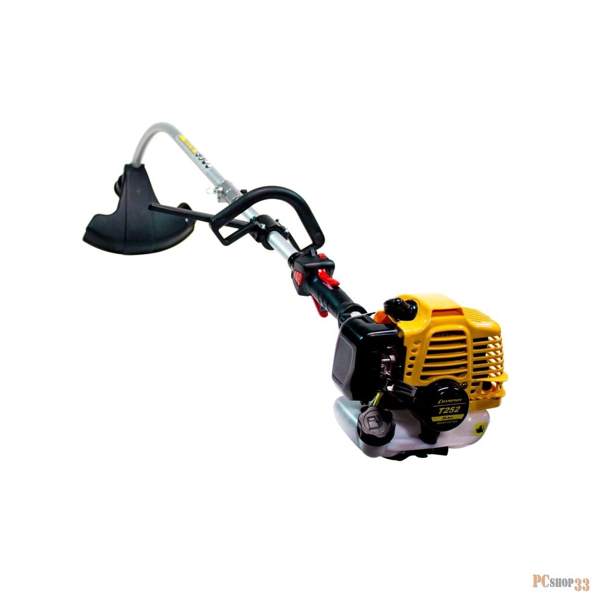 Триммер Champion T252 переносной триммер бензиновый 2х тактный двигатель, 25 см?, 1 л.с. ширина скашивания: 35 см в комплекте: леска (1.6 мм), плечевой ремень вес: 5.2 кг бак на 0.75 л изогнутая штанга уровень шума 102 дБ