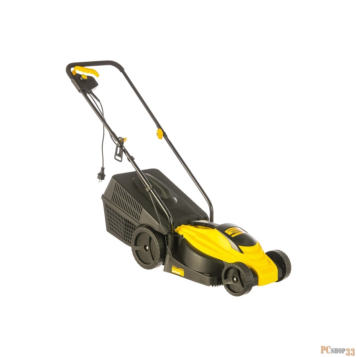 Газонокосилка CHAMPION EM3110 эл. Мощность 1000 Вт, Ширина среза 320 мм, Высота среза 20-60 мм, Объем травосборника 30 л, Вес 6,8 кг, Легкая, Удобная, Наличие разборной металлической рукоятки, Регулировка высоты среза.