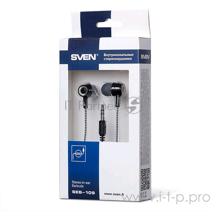 Наушники SVEN SEB-109, черный-серый, Внутриканальные стереонаушники