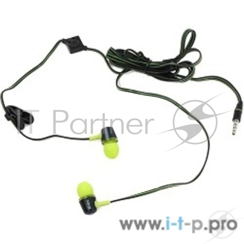 Наушники SVEN SEB-190M, черный-зеленый, Наушники вкладыши с микрофоном