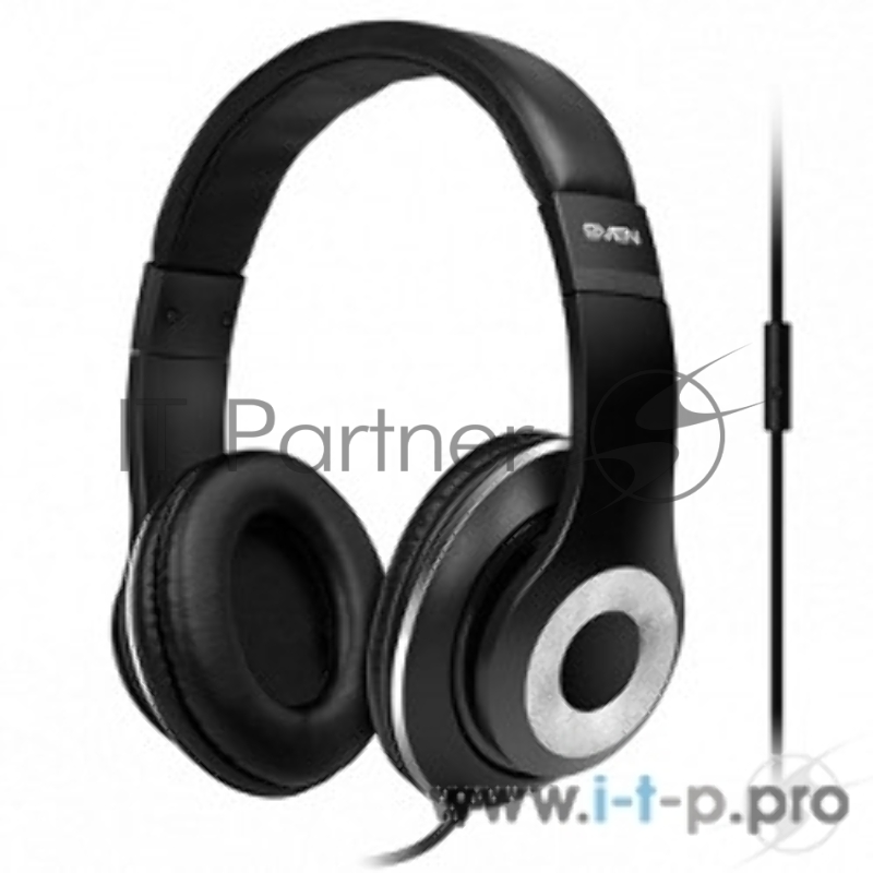 Наушники SVEN AP-930M черный-серебро {Разъем 3,5 мм, Поддержка функций управления плеером, Поддержка функции hands-free, Микрофон на кабеле, Улучшенная система передачи звука}