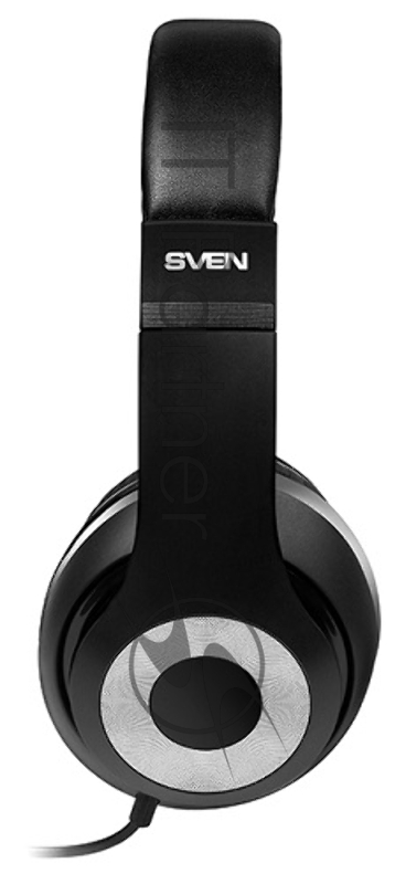Наушники SVEN AP-930M черный-серебро {Разъем 3,5 мм, Поддержка функций управления плеером, Поддержка функции hands-free, Микрофон на кабеле, Улучшенная система передачи звука}