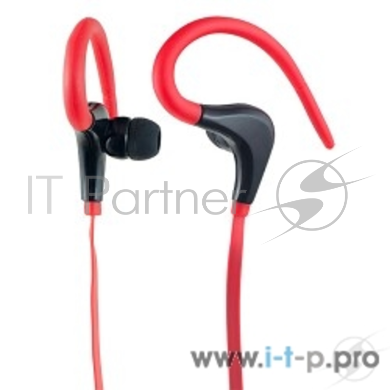 Наушники Perfeo F-FNS-RED/BLK наушники внутриканальные с креплением за ухом спортивные FITNESS красные/чёрные