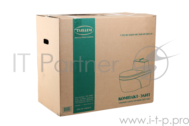 Биотуалет ТАНДЕМ Компакт-Элит торфяной компостирующий 690х380х600мм до стульчака400мм емкость40л