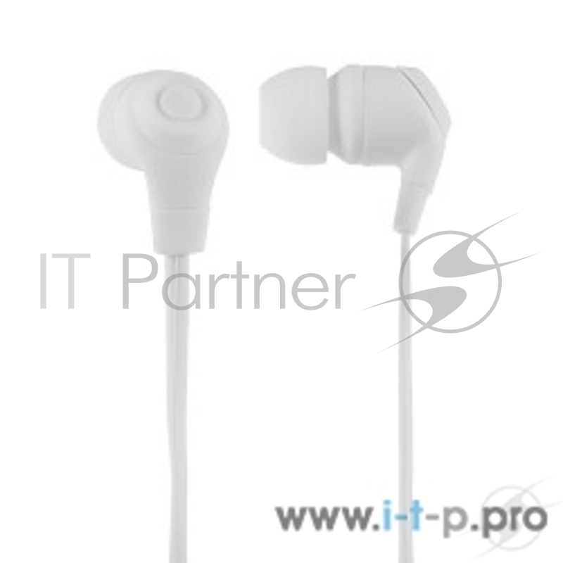 Наушники Perfeo наушники внутриканальные с прорезиненным покрытием RUBBER белые PF-RUB-WHT