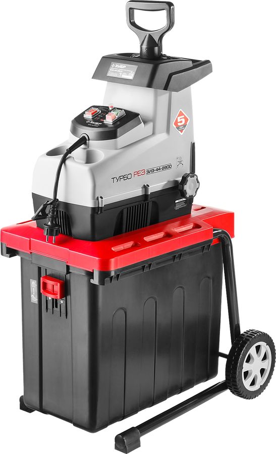 Измельчитель ЗУБР ЗИЭ-44-2800 садовый электрический бесшумный р/с 44мм контейнер 60л 2800Вт