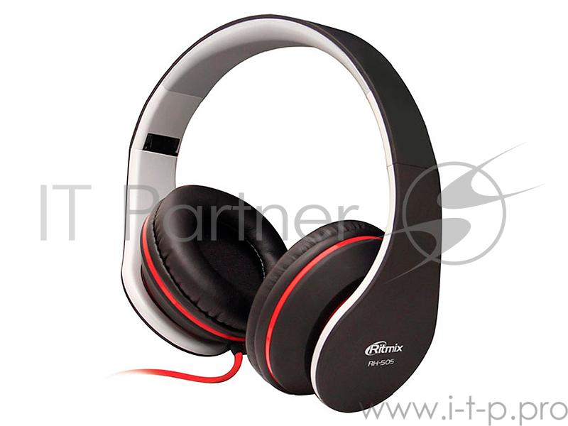 Наушники RITMIX RH-505(M) {регулятор громкости, импеданс 32 Ом, чувствительность 105 дБ, диаметр мембраны 40 мм, разъём mini jack 3.5 mm, длина провода 1.5 м, складная конструкция}