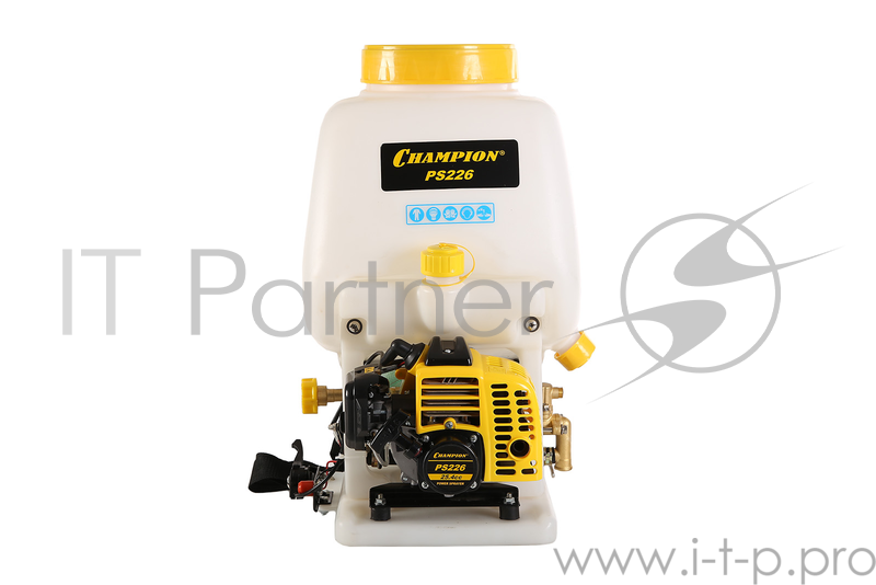 Садовый опрыскиватель CHAMPION PS226 Мощность 0,75/1 кВт/л.с., объем двигателя 25,4 см3, вес 10кг, объем топливного бака 1л, объем бака для раствора 15л, Макс. обороты 9500 обор./мин., расход жидкости при давлении 2MПa 5,1 л/мин., максимальное давлен