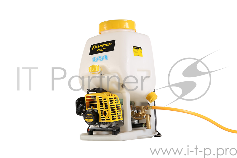 Садовый опрыскиватель CHAMPION PS226 Мощность 0,75/1 кВт/л.с., объем двигателя 25,4 см3, вес 10кг, объем топливного бака 1л, объем бака для раствора 15л, Макс. обороты 9500 обор./мин., расход жидкости при давлении 2MПa 5,1 л/мин., максимальное давлен