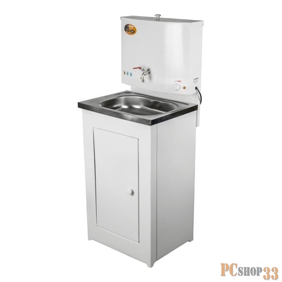 Умывальник дачный, с подогревом, нержавеющая мойка, цвет белый