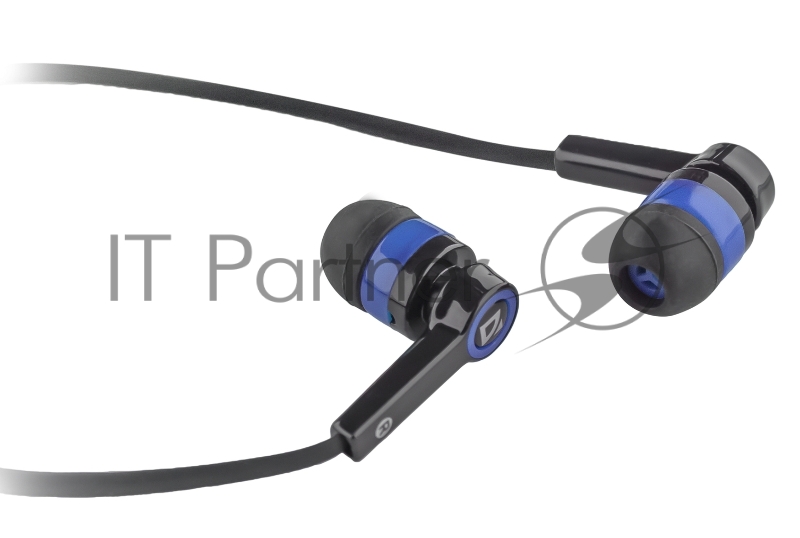 Наушники Defender Pulse 420 черный + синий, вставки 63423