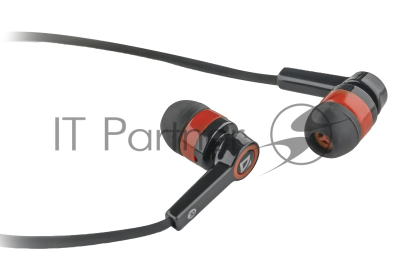 Наушники Defender Pulse 420 черный + красный, вставки 63424