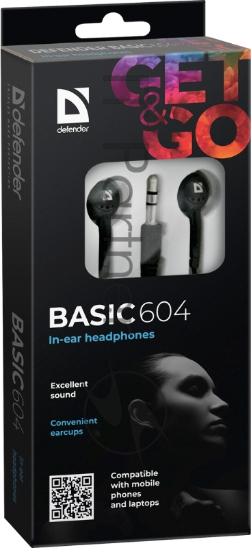 Наушники Defender Наушники вставки Basic 604 черный 63604