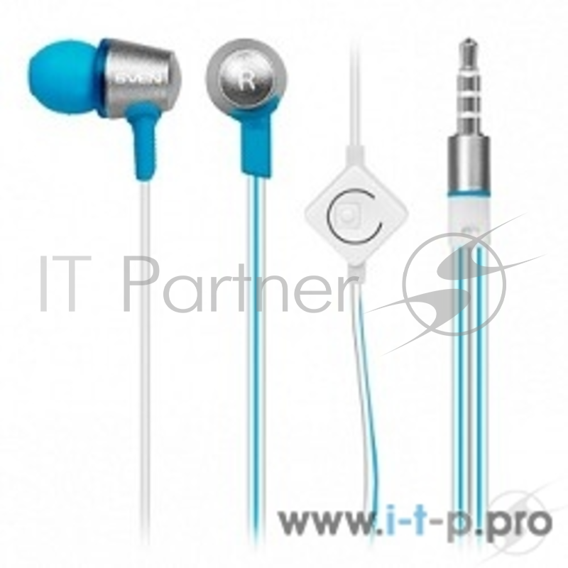 Наушники SVEN SEB-190M серебро-синий Наушники вкладыши с микрофоном