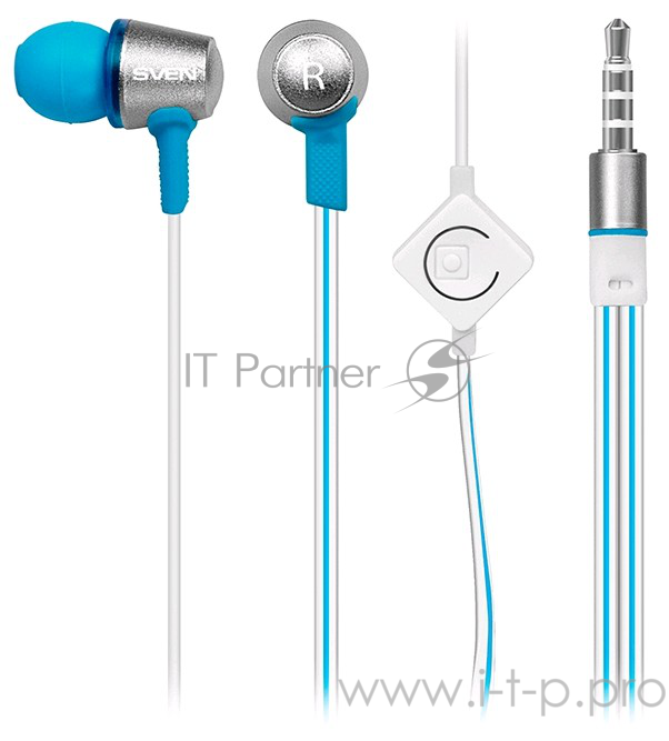 Наушники SVEN SEB-190M серебро-синий Наушники вкладыши с микрофоном