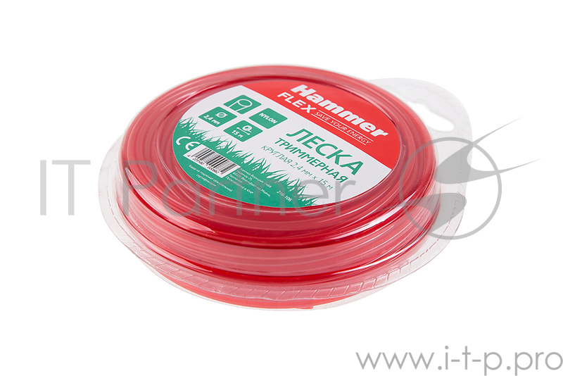 Леска триммерная Hammer Flex 216-106 2.4мм*15м круглая