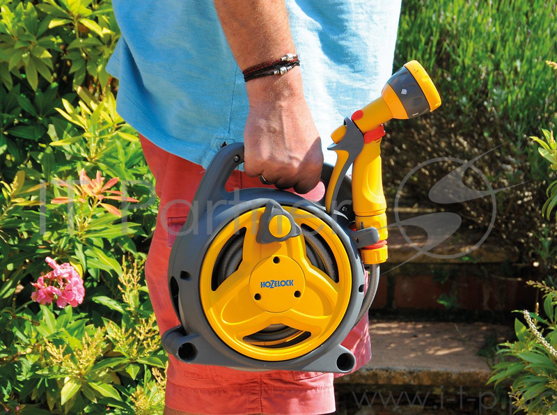 Мини катушка HOZELOCK 2425 Pico Reel со шлангом 10 м и комплектом фитингов (2 коннектора с аквасто