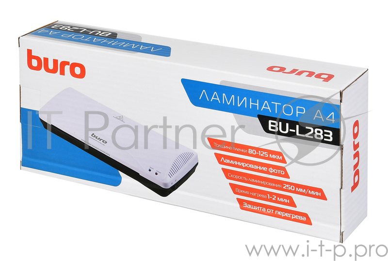 Ламинатор Buro BU-L283 (OL283) A4 (80-125мкм) 25см/мин (2вал.) лам.фото