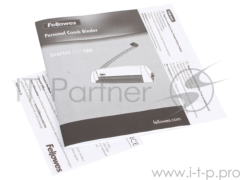 Переплетчик Fellowes Starlet, ручная перфорация 5 листов, переплет 90 листов, селектор формата, вертикальная перфорация, измеритель диаметра пру