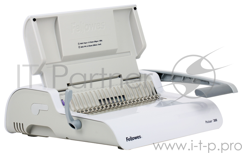 Переплетчик Fellowes Pulsar, ручная перфорация 15 листов, переплет 325 листов, селектор формата, вертикальная перфорация, измеритель диаметра пр