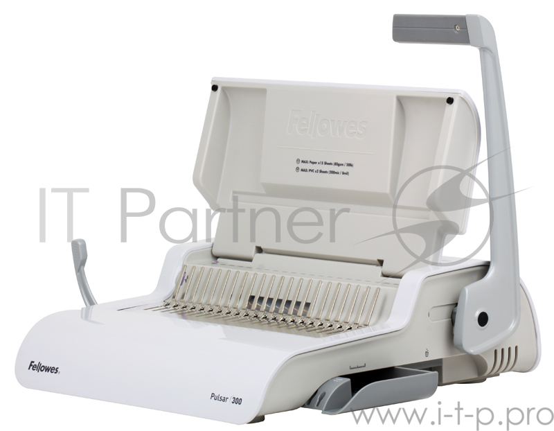 Переплетчик Fellowes Pulsar, ручная перфорация 15 листов, переплет 325 листов, селектор формата, вертикальная перфорация, измеритель диаметра пр