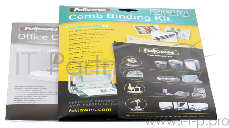 Переплетчик Fellowes Pulsar, ручная перфорация 15 листов, переплет 325 листов, селектор формата, вертикальная перфорация, измеритель диаметра пр