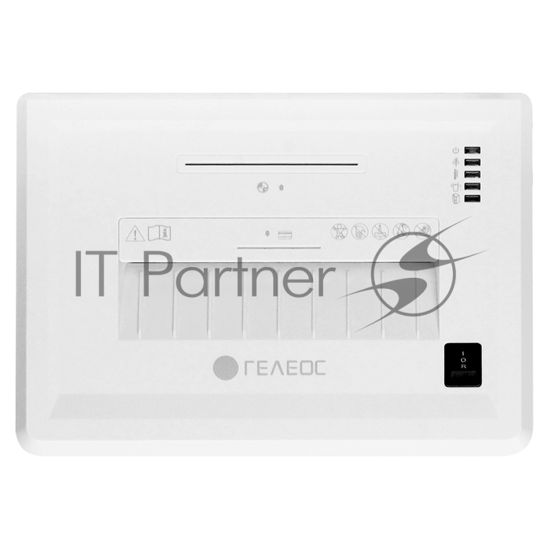 Шредер ГЕЛЕОС УМ26-5 (DIN P-5) фрагмент 1,9x10мм, 11 листов (70гр./м?), 26 литров, Уничт.скобы,скрепки,пл.карты,CD