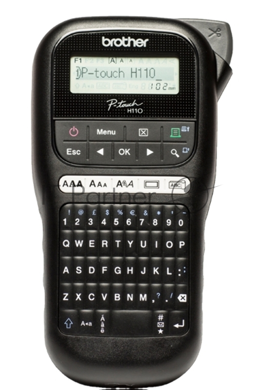Принтер для наклеек Brother P-Touch PT-H110 (ленты TZe 3,5/6/9/12 мм, 20 мм/с, 180т/д, ручной обрез, лента 12мм/4м, замена PT-H105)