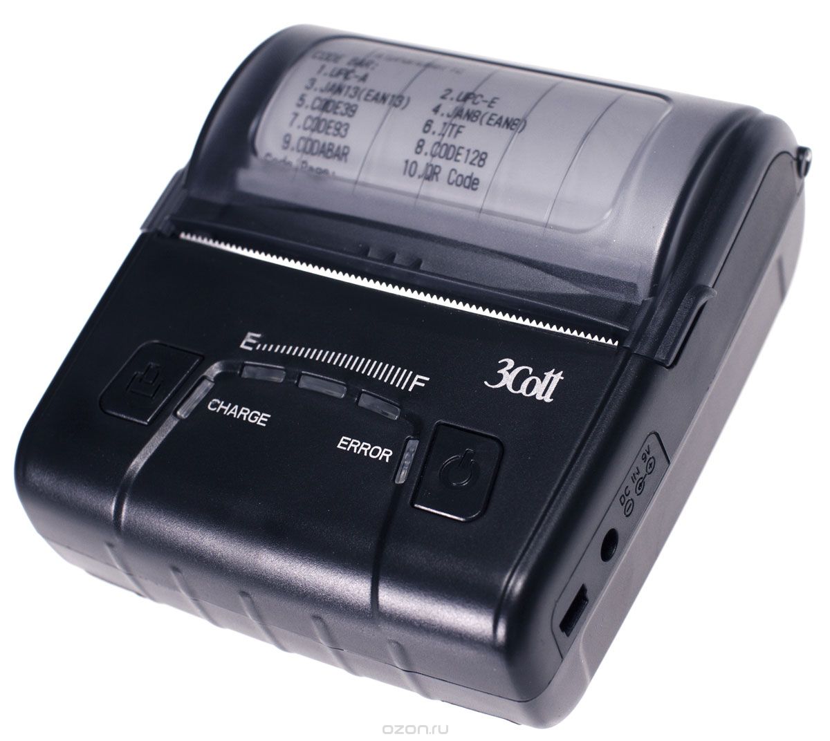 Принтер 3Cott 3C-TP-80BT, портативный POS термопринтер для чеков шириной 80мм, 203dpi, 90мм/с, интерфейс USB, BT 4.0, печать 1D/2D штрих кодов