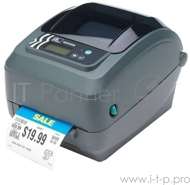 Принтер этикеток настольный DT GX420d DT Printer GX420d 203dpi, EU and UK Cords, EPL2, ZPL II, USB, Serial, Centronics Parallel, Dispenser (Peeler)