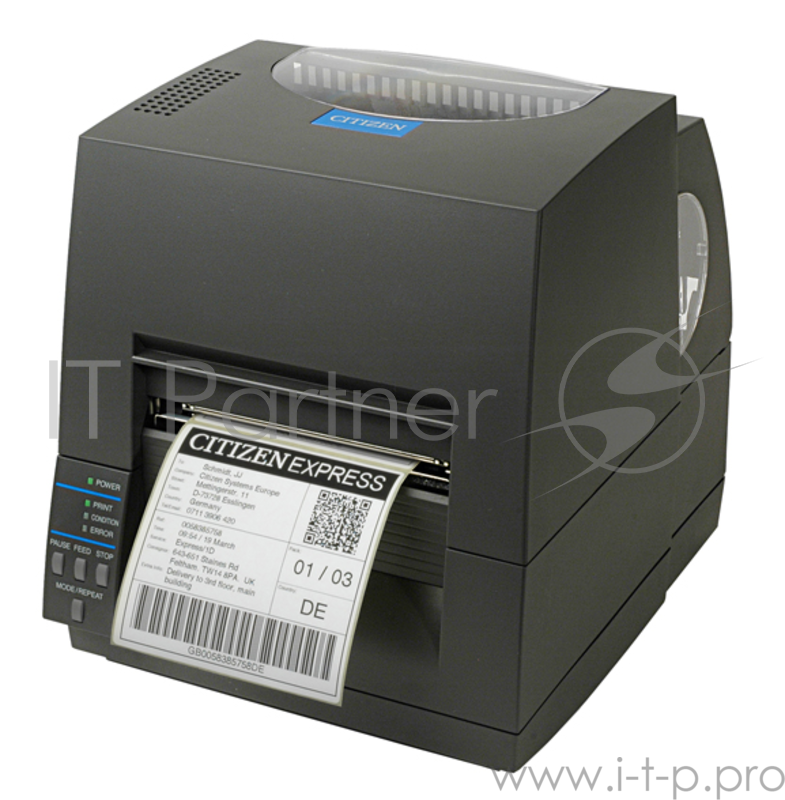Принтер для этикеток TT Citizen CL-S621G, 203 dpi, dark grey, RS232, USB