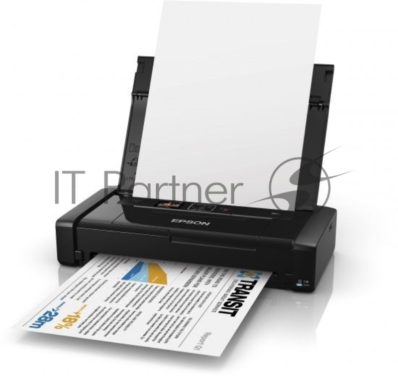 Принтер Epson WorkForce WF-100W, 4-цветный струйный, портативный, A4, 14 (11 цв) стр/мин, 5760x1440 dpi, подача: 20 лист., USB, Wi-Fi, работа от аккумулятора