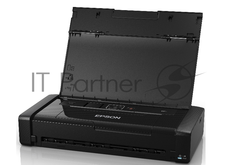 Принтер Epson WorkForce WF-100W, 4-цветный струйный, портативный, A4, 14 (11 цв) стр/мин, 5760x1440 dpi, подача: 20 лист., USB, Wi-Fi, работа от аккумулятора