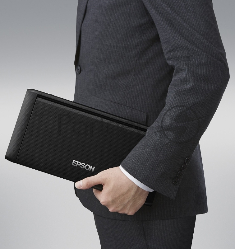 Принтер Epson WorkForce WF-100W, 4-цветный струйный, портативный, A4, 14 (11 цв) стр/мин, 5760x1440 dpi, подача: 20 лист., USB, Wi-Fi, работа от аккумулятора