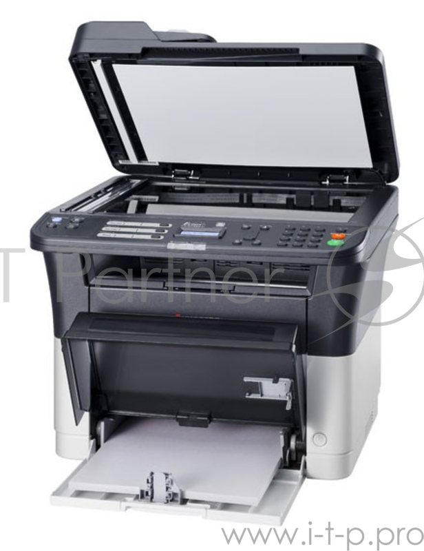 МФУ Kyocera Ecosys FS-1025MFP, лазерный принтер/сканер/копир A4, 25 стр/мин, 1200x1200 dpi, 64 Мб, ADF, дуплекс, подача: 251 лист., вывод: 100 лист., Ethernet, USB, ЖК-панель
