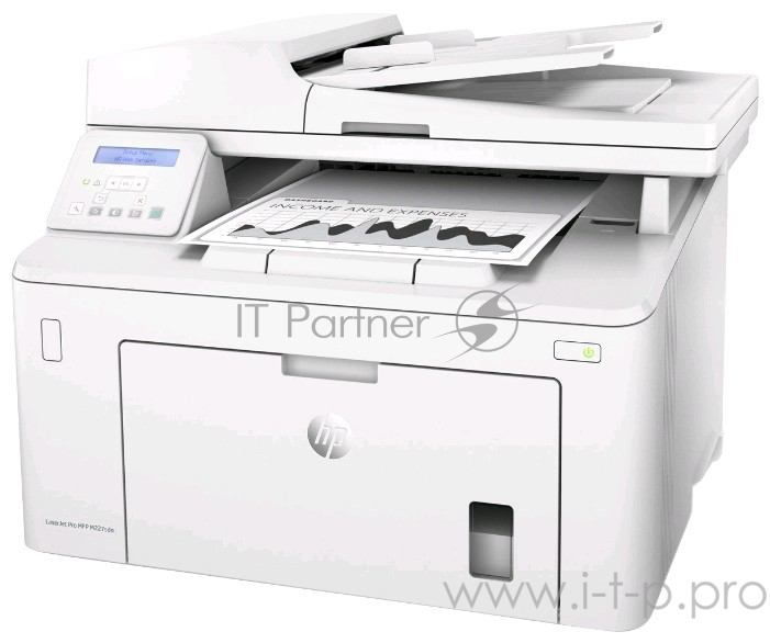 МФУ HP LaserJet Pro MFP M227sdn, лазерный принтер/сканер/копир, A4, 28ppm, 1200dpi, 256Mb, 2 trays 250+10, Duplex, ADF 35 sheets, USB/Eth, Flatbed, white, Cartridge 1600 pages in box, 1 warr, замена CF486A M225rdn)