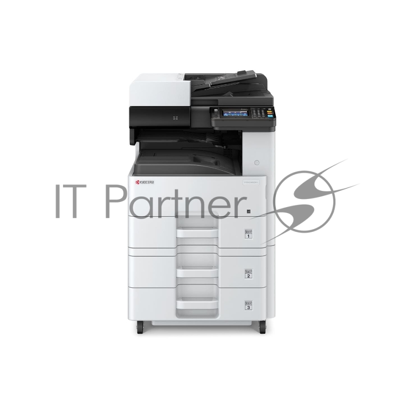 МФУ Kyocera Ecosys M4125idn (1102P23NL0), лазерный принтер/сканер/копир A3, 25 (12 A3) стр/мин, 1200x1200 dpi, 1024 Мб, RADF50, дуплекс, подача: 600 лист., вывод: 300 лист., Post Script, Ethernet, USB, картридер, цветной ЖК-дисплей (Старт.к-ж 3000 ст