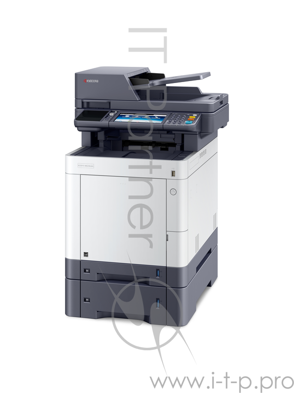МФУ Kyocera Ecosys M6230cidn, принтер/сканер/копир A4, 30 стр/мин, 1200x1200 dpi, 1024 Мб, ADF100, дуплекс, подача: 350 лист., вывод: 250 лист., Post Script, Ethernet, USB, картридер, ЖК сенсорный экран, Kensington Lock, EnergyStar v3.0 (Старт.к-жи: