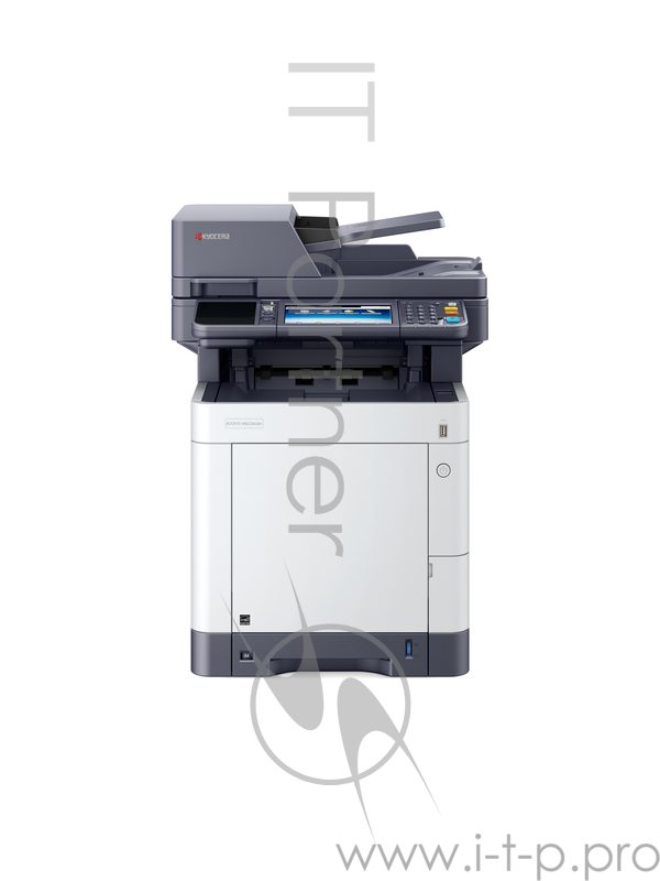 МФУ Kyocera Ecosys M6230cidn, принтер/сканер/копир A4, 30 стр/мин, 1200x1200 dpi, 1024 Мб, ADF100, дуплекс, подача: 350 лист., вывод: 250 лист., Post Script, Ethernet, USB, картридер, ЖК сенсорный экран, Kensington Lock, EnergyStar v3.0 (Старт.к-жи: