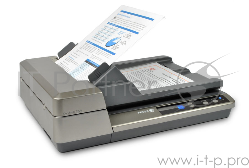 Сканер Xerox DocuMate 3220 (DM3220B#) A4 планшетный A4, Flatbed + ADF, 23ppm, Duplex, 600 dpi, USB 2.0, max 1500 pages per day (Channels)