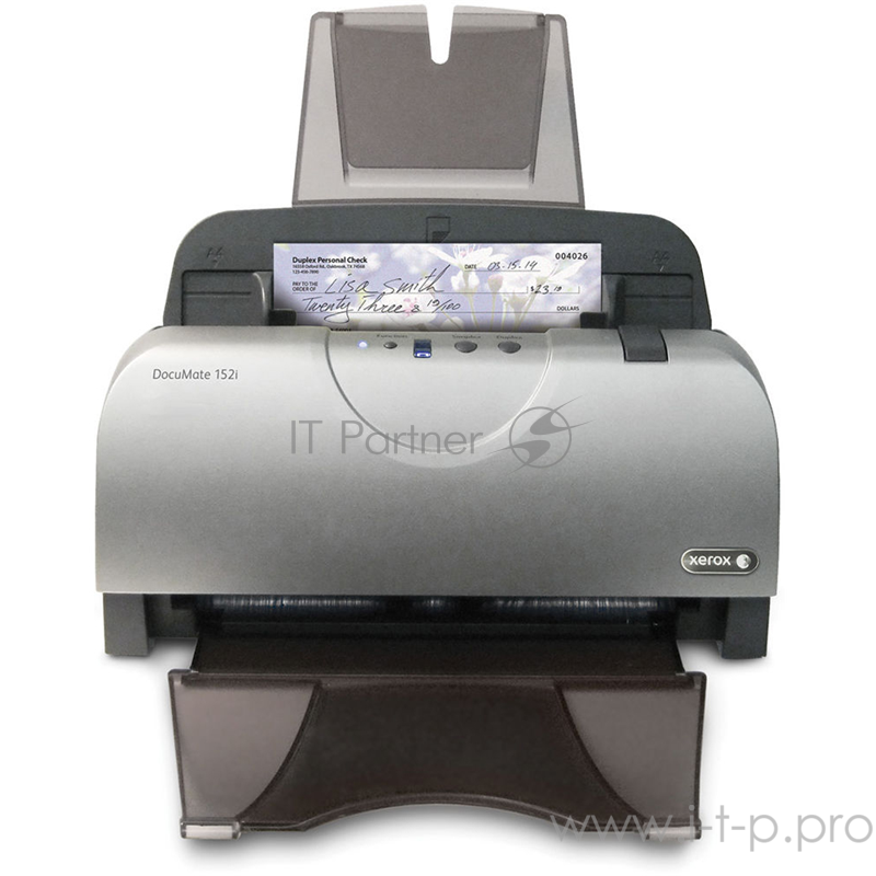 Сканер XEROX DocuMate 152iB (DM152iB#) протяжной A4, ADF,25ppm, Duplex, 600 dpi, USB 2.0, Ethernet(opt) (Channels)