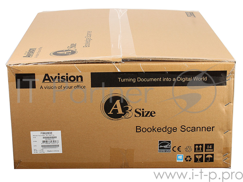 Планшетный сканер Avision FB6280E, А3, 600 dpi, USB 2.0, (рек. 2500 листов/день)