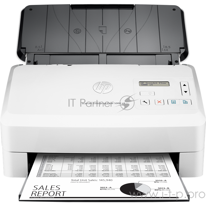 Сканер HP ScanJet Enterprise Flow 5000 s4, протяжный, А4, ADF, дуплекс, 50 стр/мин, 48bit, USB 2.0, USB 3.0 (замена SJ5000s3 L2751A)