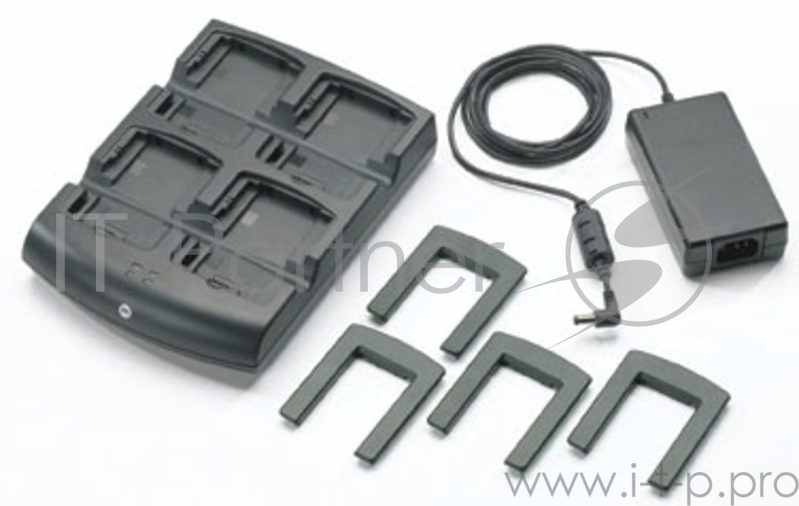 Зарядное устройство MC32 4 Slot Battery Charger Kit (INTL). Kit includes: 4 Slot Battery Charger SAC7X00-4000CR, Battery Adapters ADP-MC32-CUP0-04 and P/S PWRS-14000-148R. Must purchase country specific 3 wire AC Cord separately.