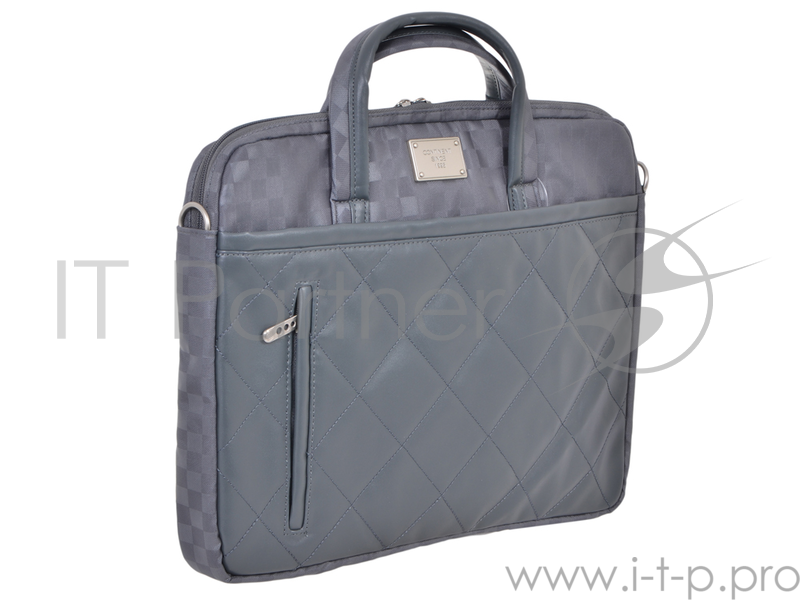 Сумка для ноутбука Сумка Continent CC-036 Grey {15,6-16'', серый, полиэстр/эко кожа}