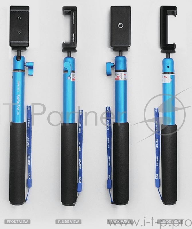 Монопод Matin SELFIE POD - A5 / BLUE, монопод для селфи, алюминиевое верхнее крепление, синий