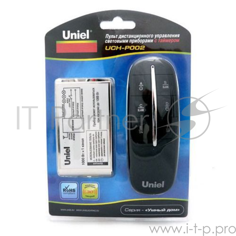 Пульт управления световыми приборами UNIEL UCH-P002-G1-1000W-30M встраиваемый, до 1000 Вт, таймер