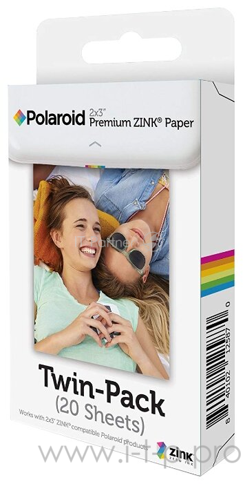 Фотобумага для принтеров и фотокамер Polaroid. Размер 5,08x7,62 см. Кол-во 20 штук.