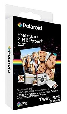 Фотобумага для принтеров и фотокамер Polaroid. Размер 5,08x7,62 см. Кол-во 20 штук.